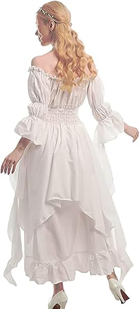 SSDH Victorian Dress Renaissance Costume for Women Gothic Fairy Witch Dress Medieval Wedding Dress