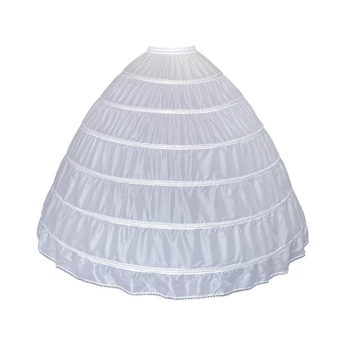 SSDH 6 Hoops Crinoline Petticoat for Women, A-line Skirt Slips Long Underskirt for Wedding Dress Bridal Gown