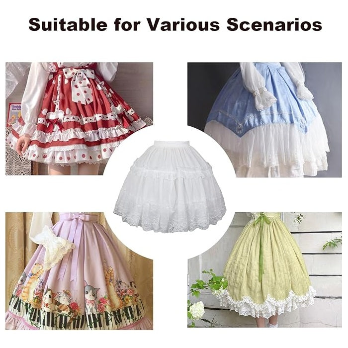 SSDH Women 2 Hoops Crinoline Short Lolita Petticoat White