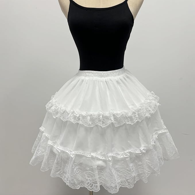 SSDH Women 2 Hoops Crinoline Short Lolita Petticoat White