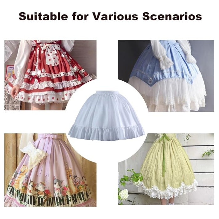 SSDH Women Crinoline Short Petticoat 2 Hoops Victorian Skirt