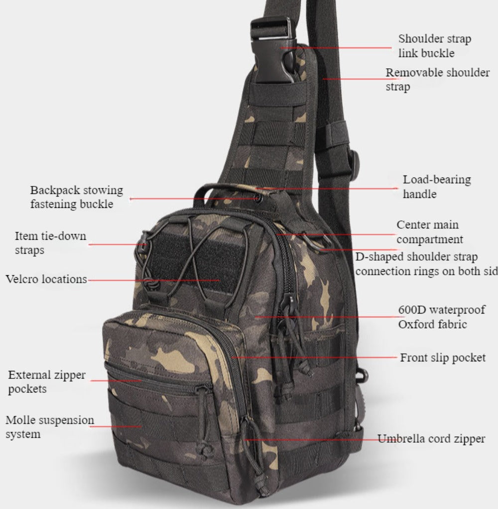 SSDH Outdoor Tactical Backpack Military Sports Bag Single Shoulder Tactical Bag for Daily Carry