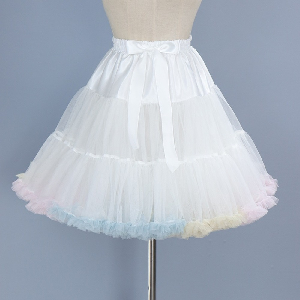 SSDH Adult Rainbow Puffy Tutu Tulle Skirt Princess Ballet Dance Pettiskirts Underskirt for Women