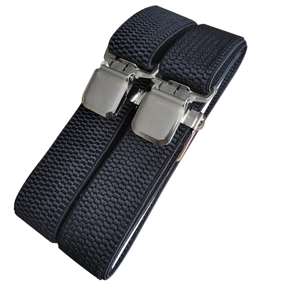 SSDH Suspenders for Men Vintage Heavy Duty 4 Clips Adjustable Elastic X Back Brace