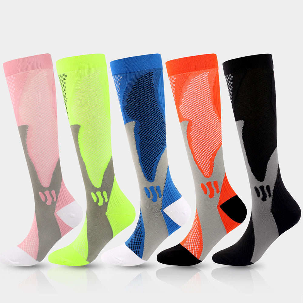 2-Pairs Compression Socks for Women & Men Circulation 15-20 mmHg is Best  for Athletic Running Cycling Sports Daily Wear