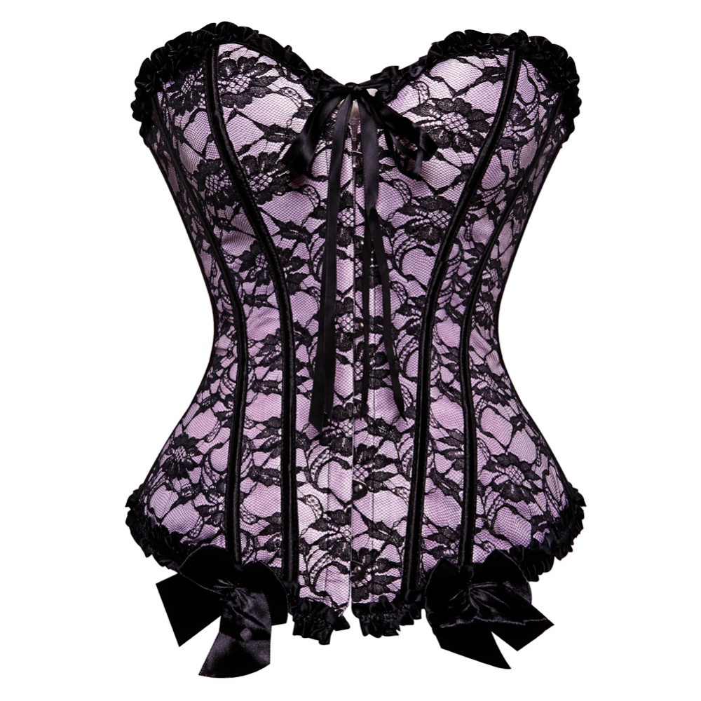 SSDH Sexy Women Fashion Lace Damask Corset Medieval Luxury Print Shapewear Lingerie Bottoming Top