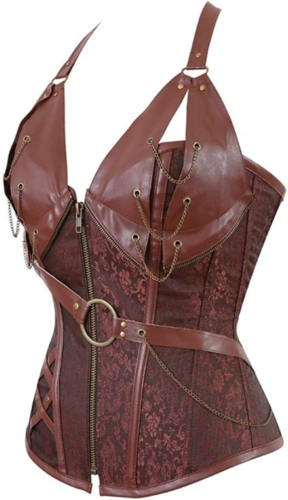 SSDH Fashion Corset Women Leather Uniform Gothic Metal Punk Waist Corset Medieval Court Shapewear