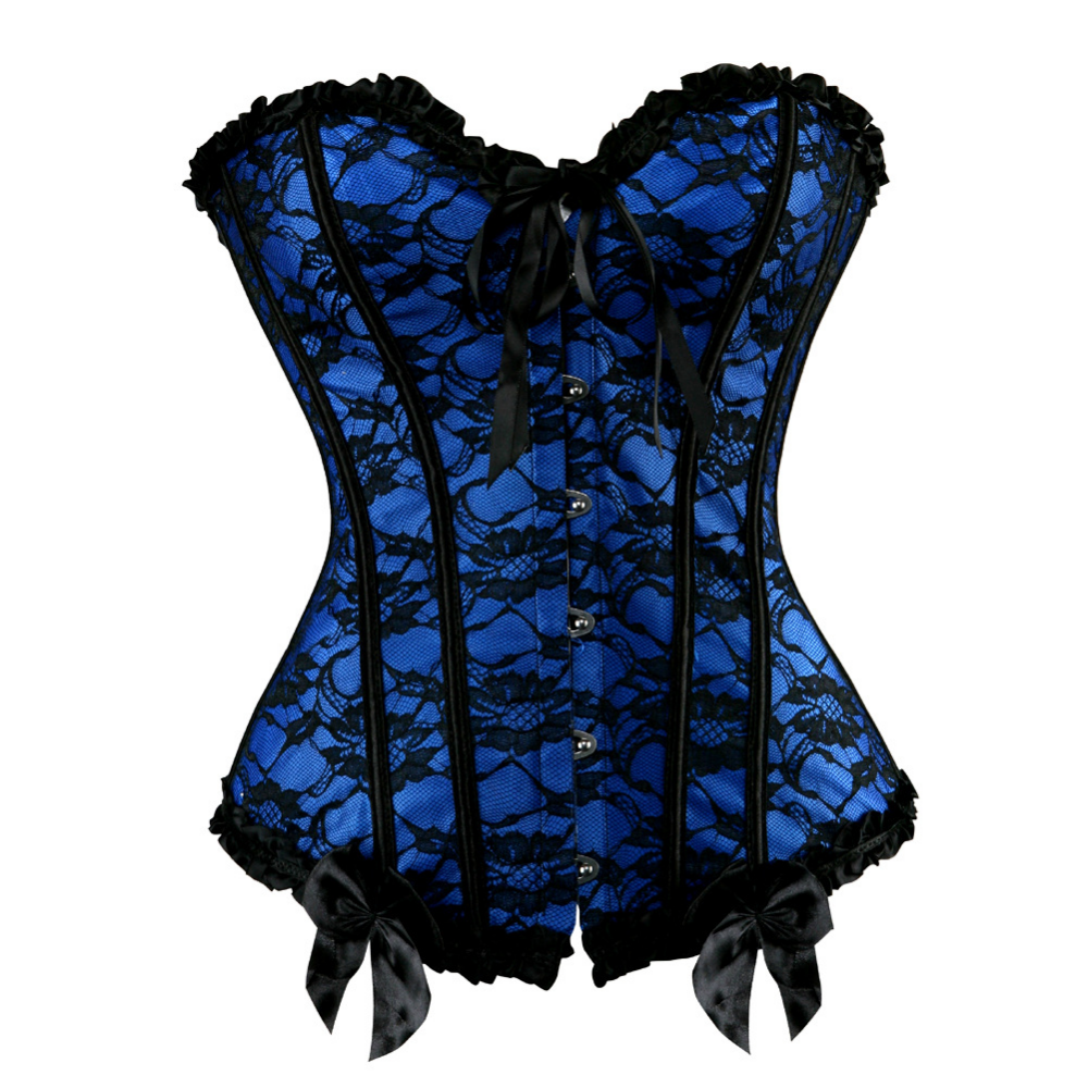 SSDH Sexy Women Fashion Lace Damask Corset Medieval Luxury Print Shapewear Lingerie Bottoming Top