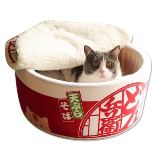 SSDHUA Cat Nest Instant Noodle Shape Cat House Cat Sofa Bed Cute and Comfortable Pet Cat House Detachable Multifunctional Soft Pet Bed Suitable for Small Cats and Dogs