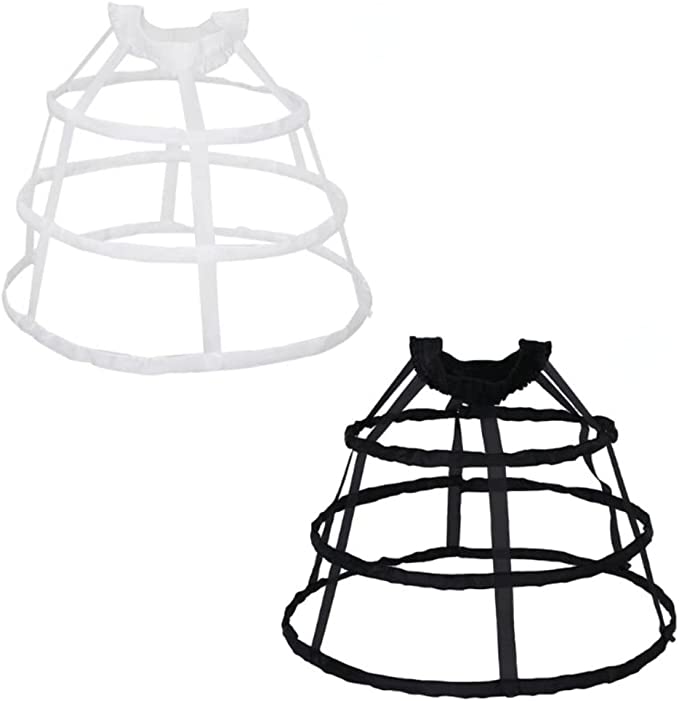 SSDH 3 Hoops Pannier Petticoat Hollow Out Birdcage Skirt Wedding Bridal Ruffles Crinoline Slip Underskirt Bustle