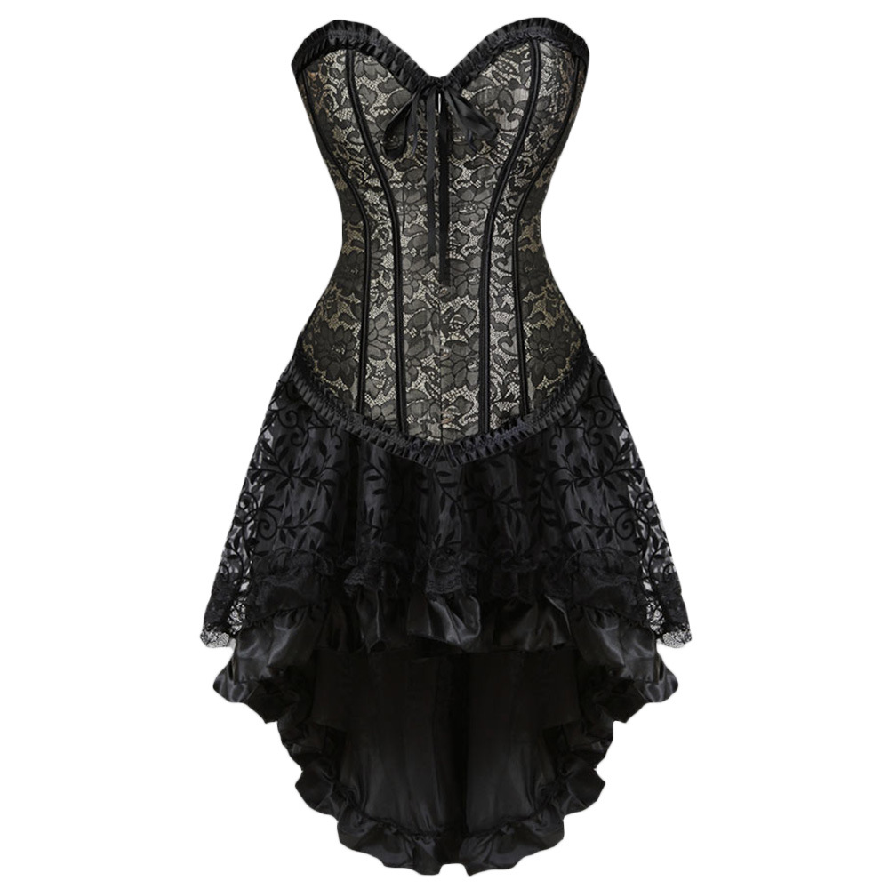 SSDH Sexy Women Fashion Lace Damask Corset Medieval Luxury Print Shape