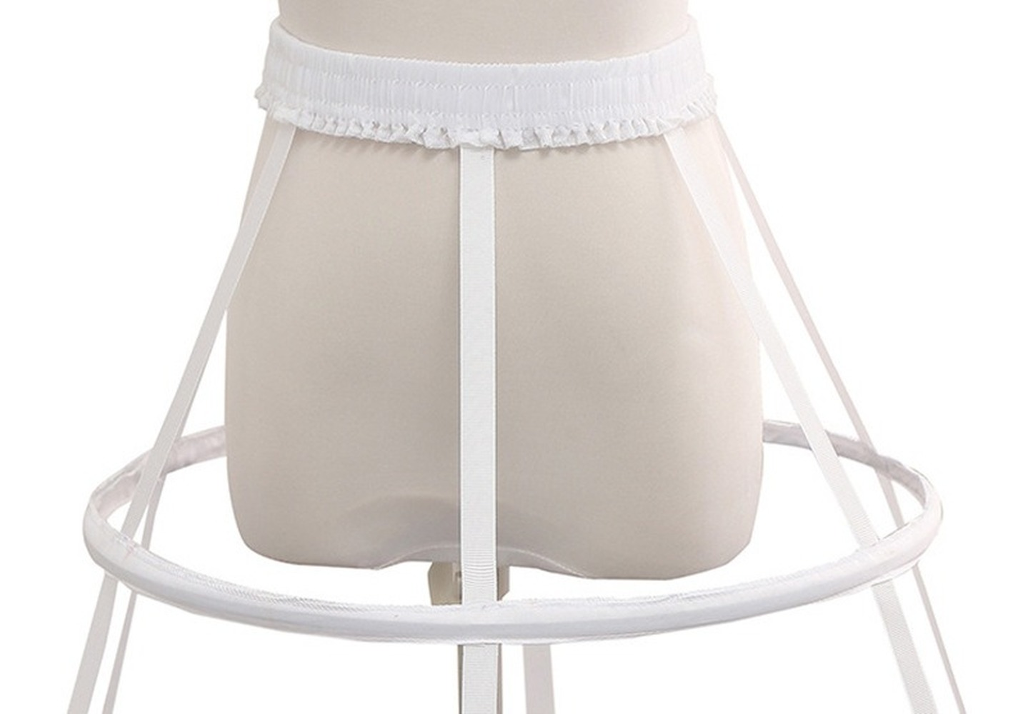 SSDH 2 Hoop Cage Skirt Crinoline Underskirt Women Girls Elastic Waistband Adjustable Pannier Petticoat