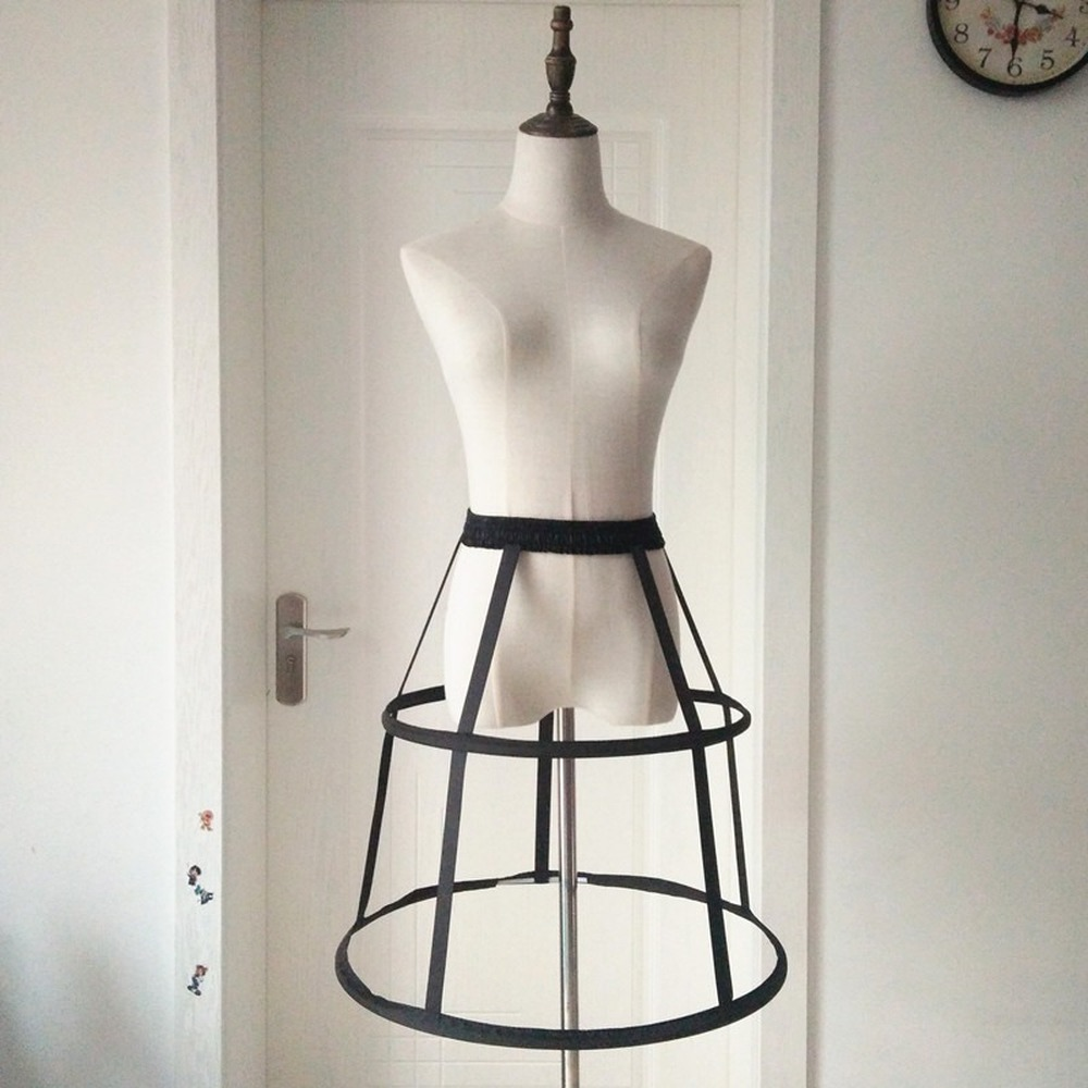 SSDH 2 Hoop Cage Skirt Crinoline Underskirt Women Girls Elastic Waistband Adjustable Pannier Petticoat