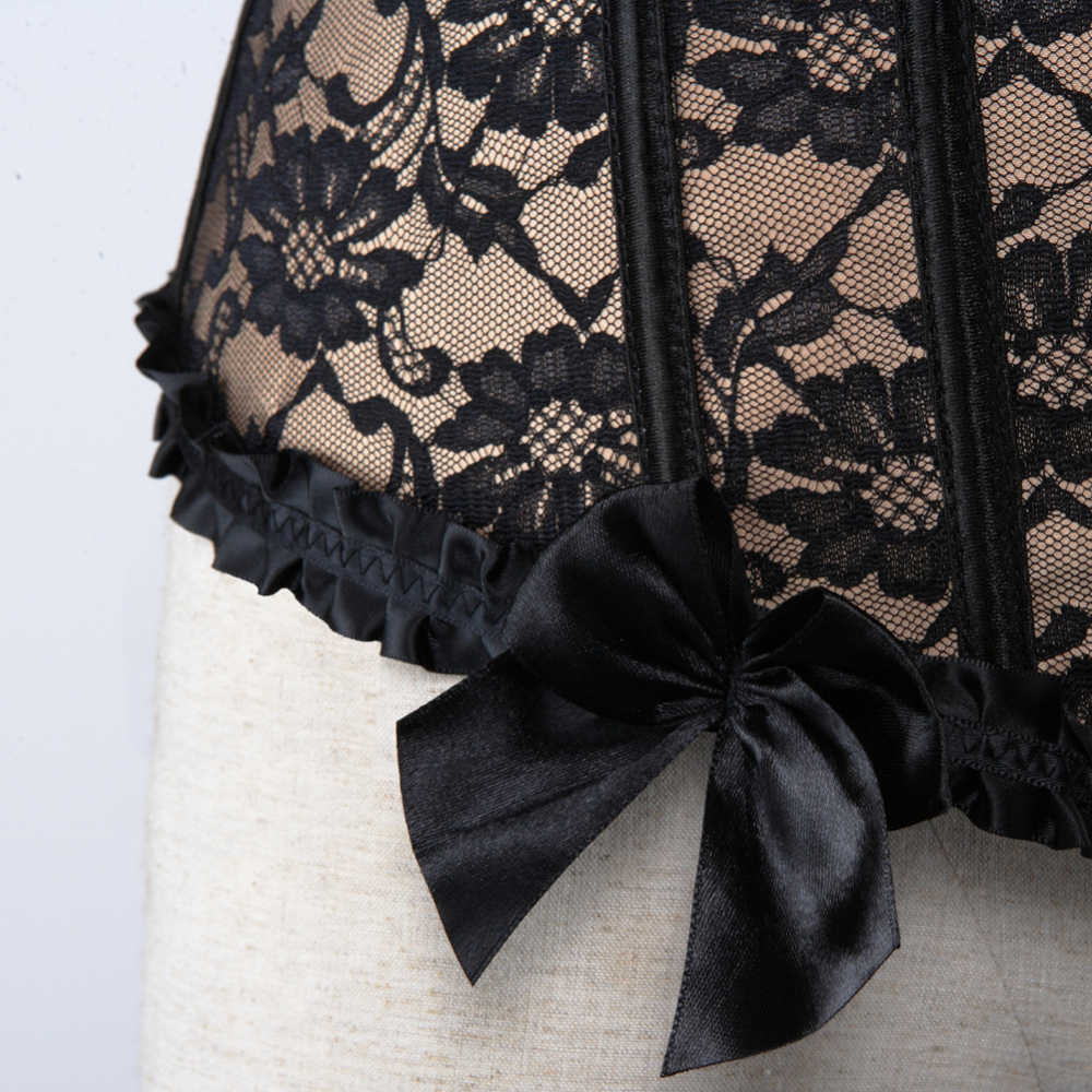 SSDH Sexy Women Fashion Lace Damask Corset Medieval Luxury Print Shapewear Lingerie Bottoming Top