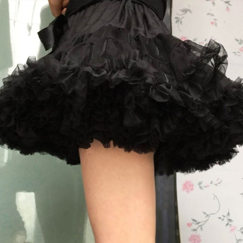 SSDH Lolita Cosplay Petticoat A-Line Puffy Tutu Skirt Layered Tulle Ballet Dance Pettiskirts Big Bowknot Underskirt