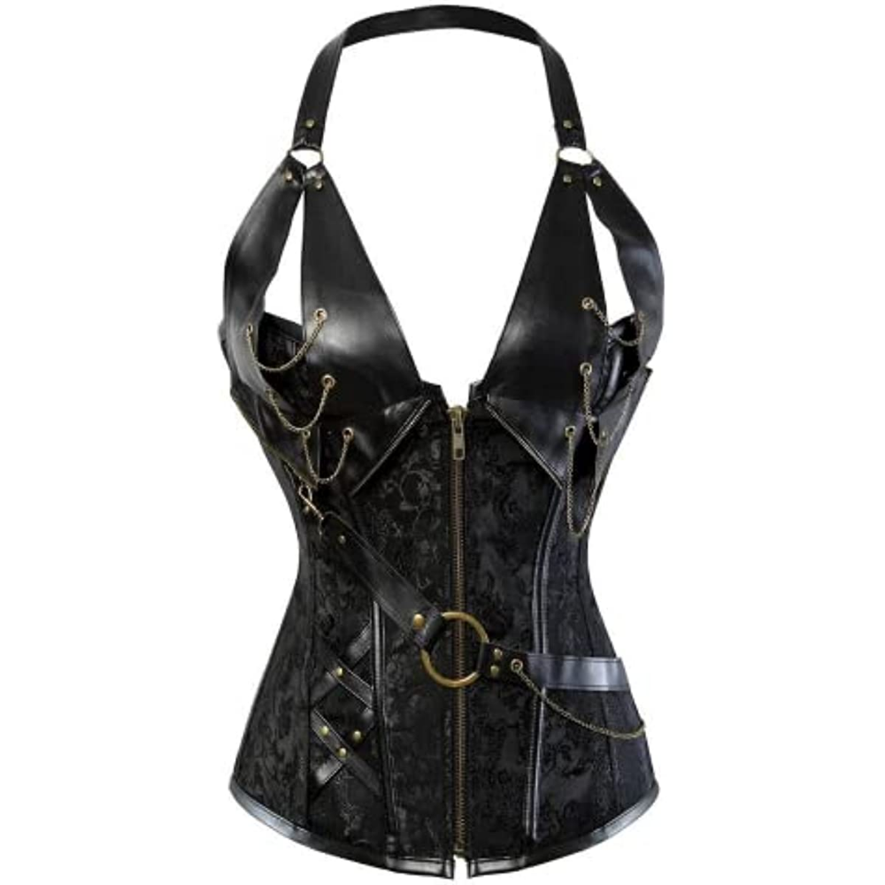 SSDH Fashion Corset Women Leather Uniform Gothic Metal Punk Waist Corset Medieval Court Shapewear