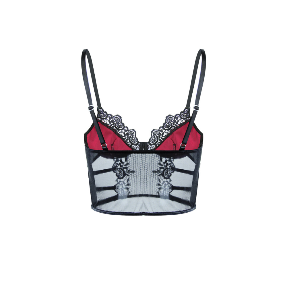 SSDH Women's Colorblock Lace Underwired Corset Sexy Gothic Bra Sling Summer Body Shaper Tank Top