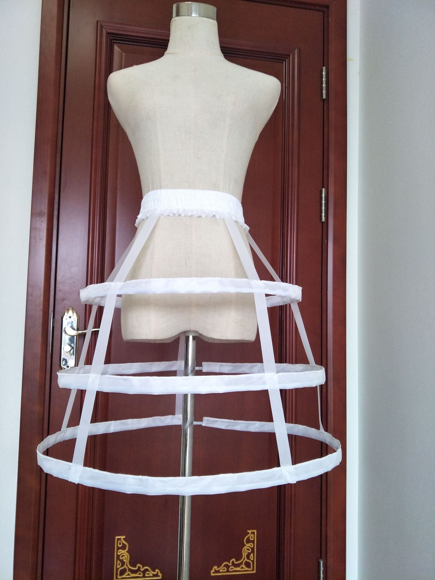 SSDH 3 Hoops Pannier Petticoat Hollow Out Birdcage Skirt Wedding Bridal Ruffles Crinoline Slip Underskirt Bustle