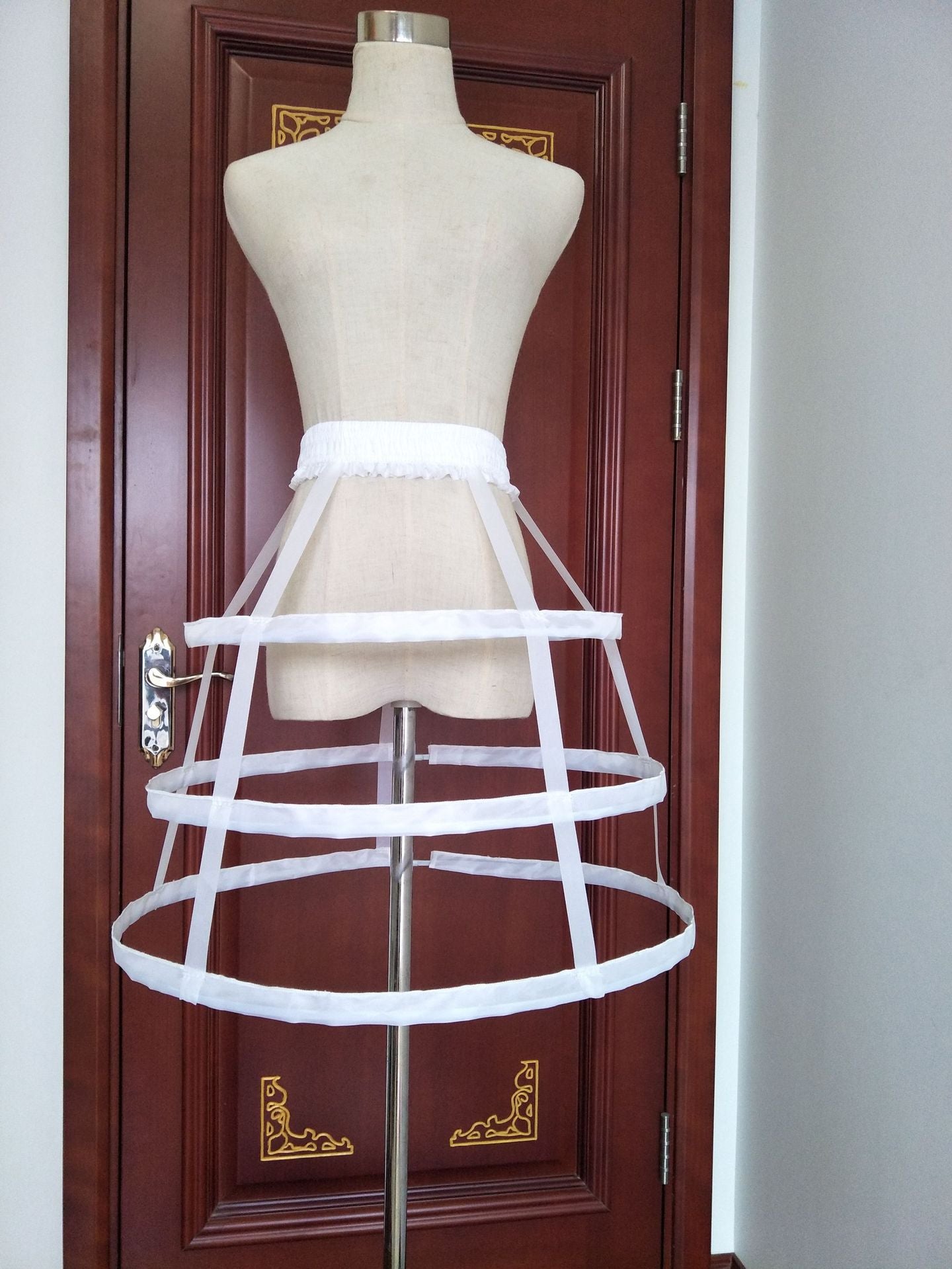 SSDH 3 Hoops Pannier Petticoat Hollow Out Birdcage Skirt Wedding Bridal Ruffles Crinoline Slip Underskirt Bustle