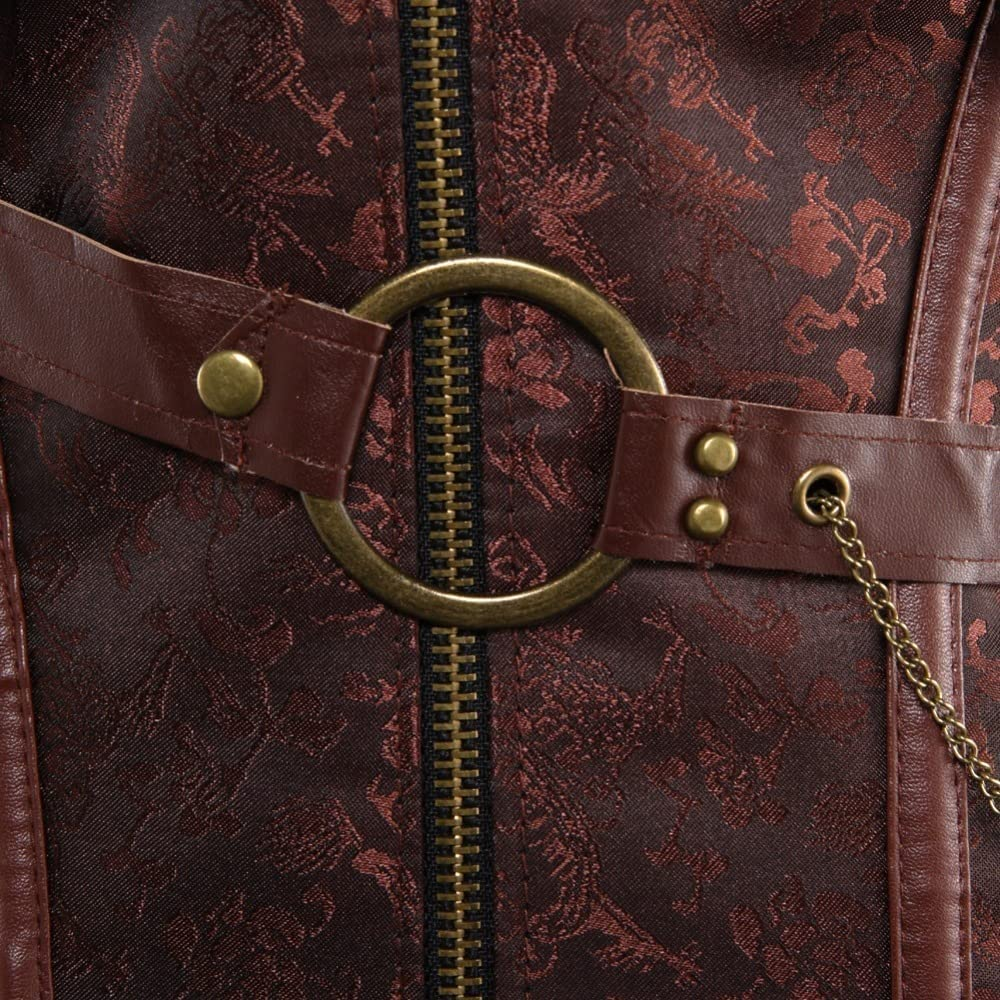SSDH Fashion Corset Women Leather Uniform Gothic Metal Punk Waist Corset Medieval Court Shapewear