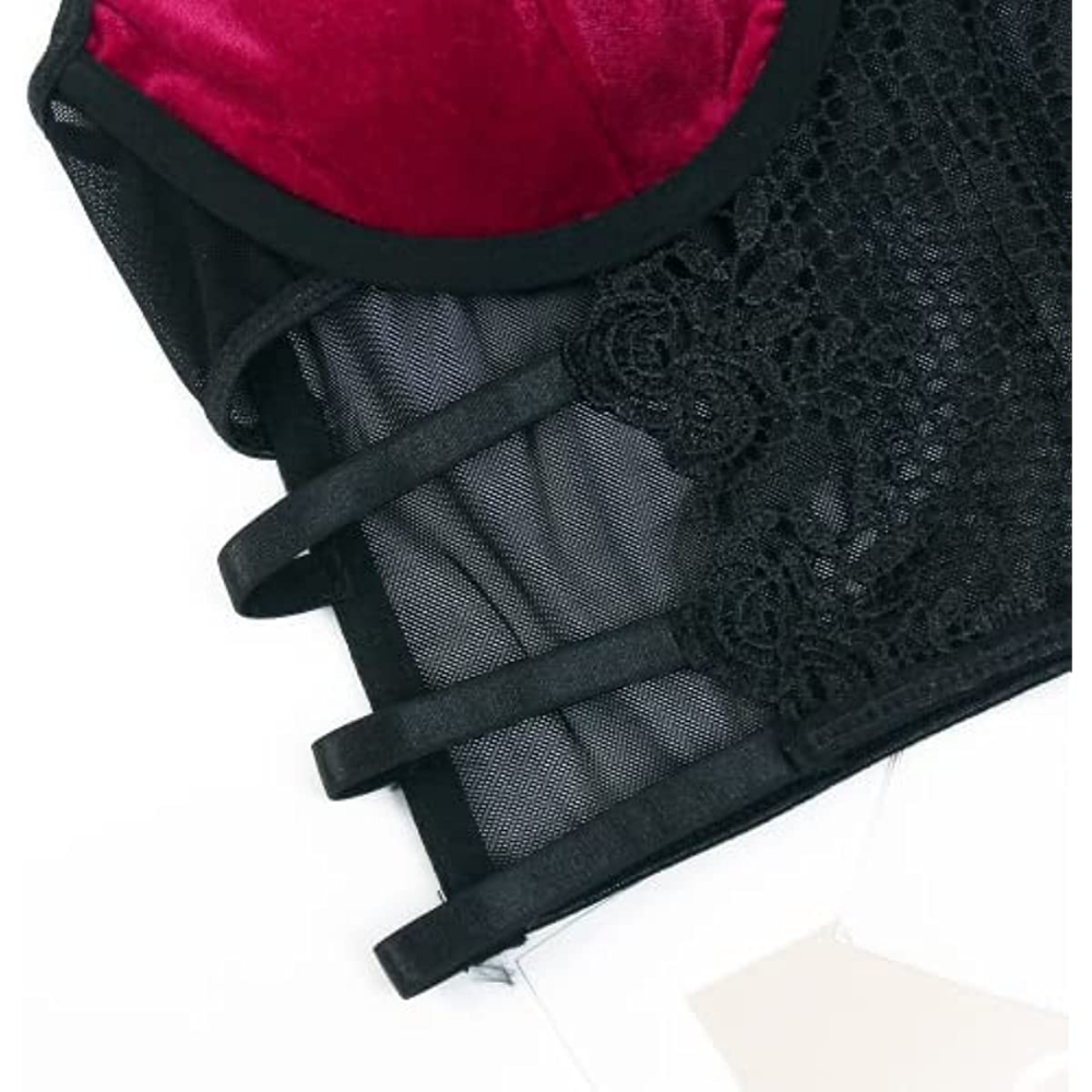 SSDH Women's Colorblock Lace Underwired Corset Sexy Gothic Bra Sling Summer Body Shaper Tank Top