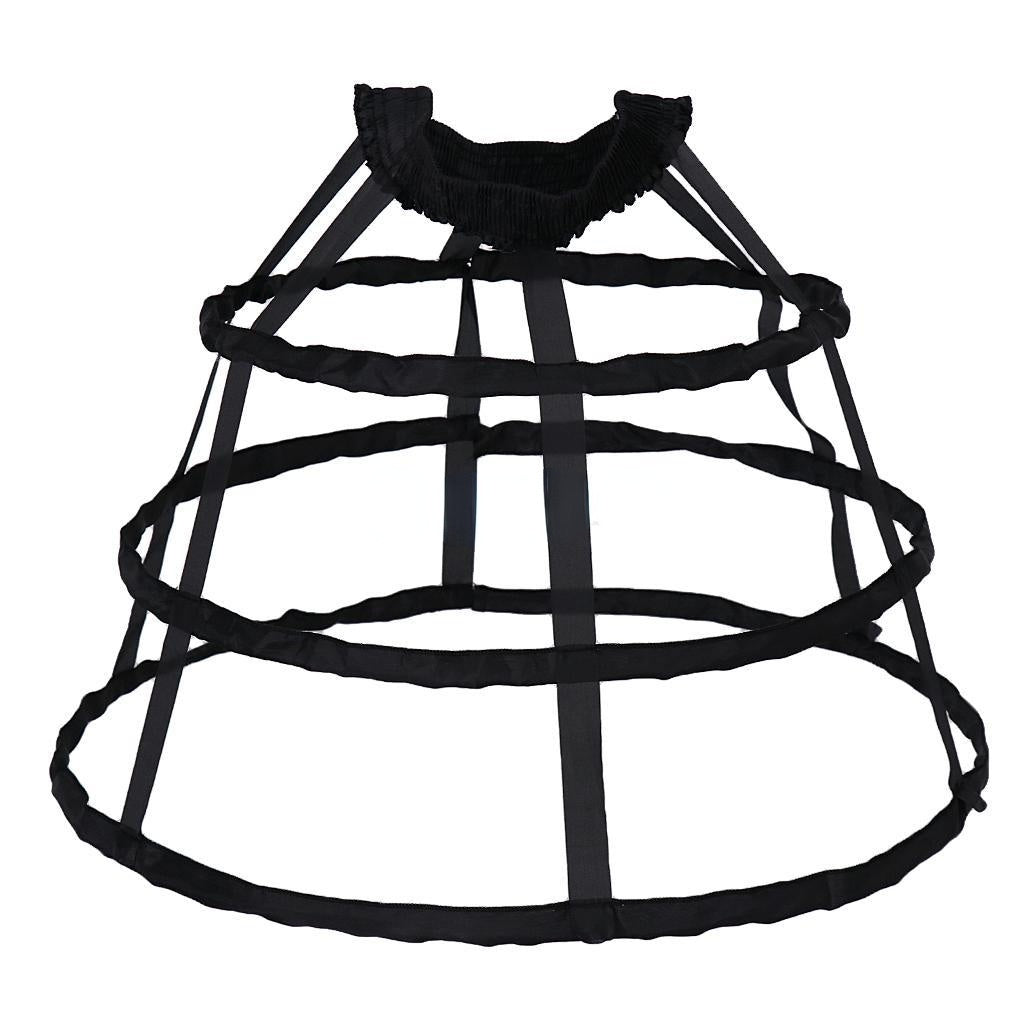 SSDH 3 Hoops Pannier Petticoat Hollow Out Birdcage Skirt Wedding Bridal Ruffles Crinoline Slip Underskirt Bustle