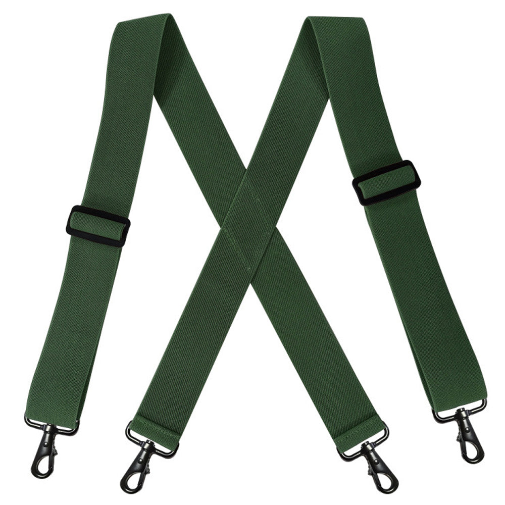 SSDH Suspenders for Men with 4 Metal Swivel Hook Heavy Duty Elastic Adjustable Straps X Shape Vintage Formal Braces