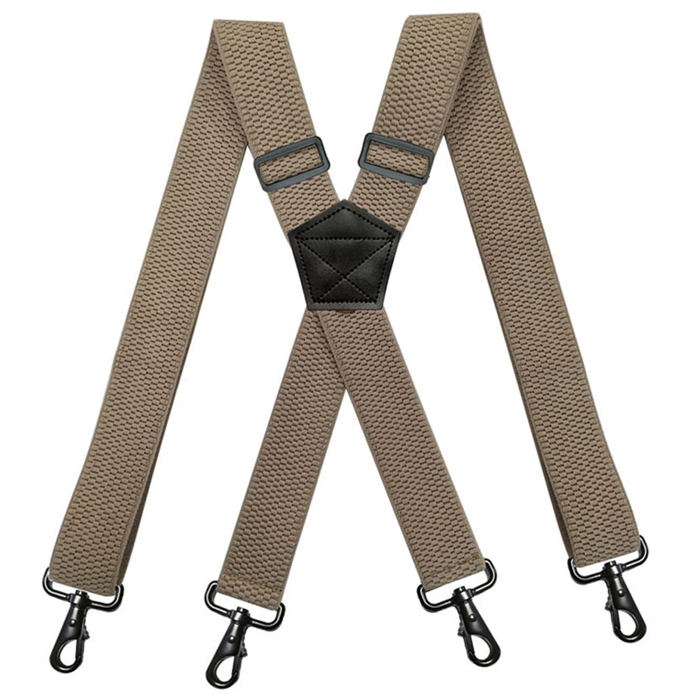 SSDH Suspenders for Men Vintage Heavy Duty 4 Swivel Hook for Belt Loops Adjustable X Back