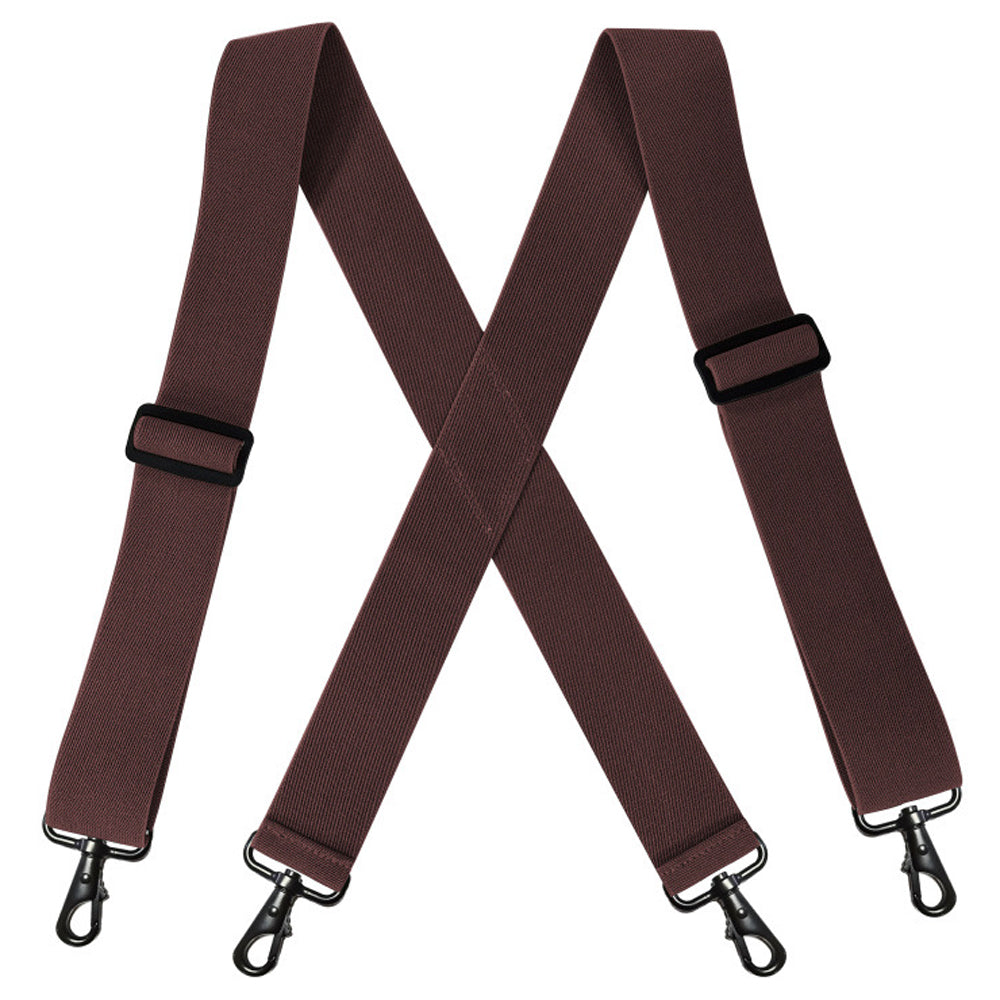 SSDH Suspenders for Men with 4 Metal Swivel Hook Heavy Duty Elastic Adjustable Straps X Shape Vintage Formal Braces