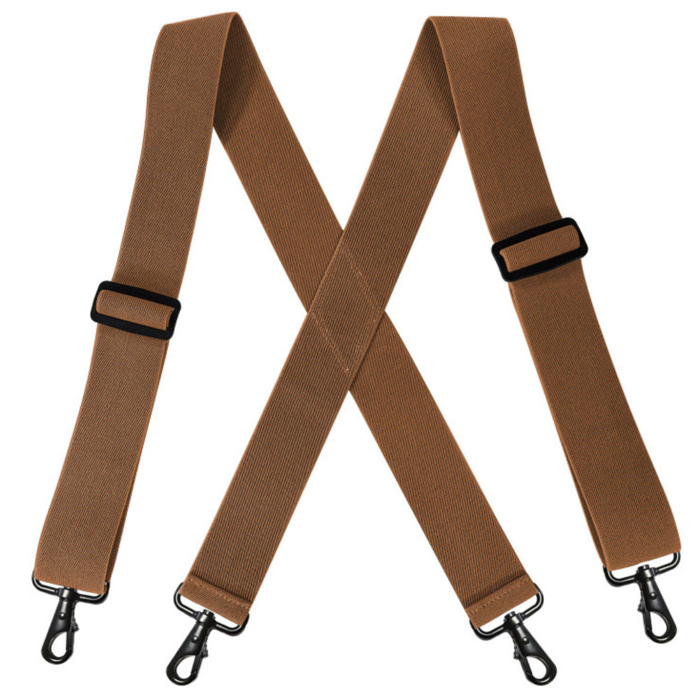 SSDH Suspenders for Men with 4 Metal Swivel Hook Heavy Duty Elastic Adjustable Straps X Shape Vintage Formal Braces