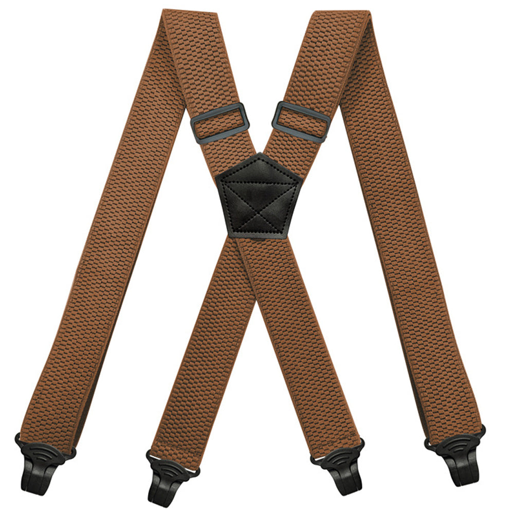 SSDH Mens Suspenders Very Strong 1 1/2" Wide 4 Plastic Clips Heavy Duty Braces X Style Adjustable Suspenders