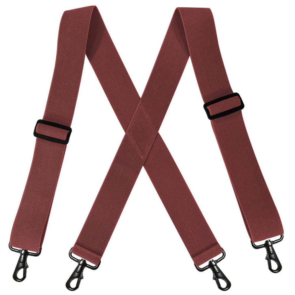 SSDH Suspenders for Men with 4 Metal Swivel Hook Heavy Duty Elastic Adjustable Straps X Shape Vintage Formal Braces