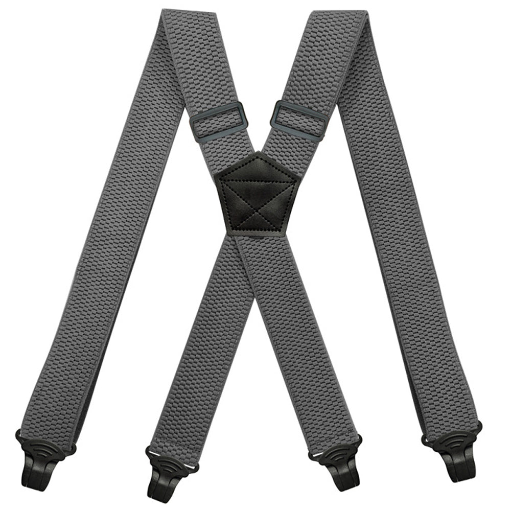 SSDH Mens Suspenders Very Strong 1 1/2" Wide 4 Plastic Clips Heavy Duty Braces X Style Adjustable Suspenders