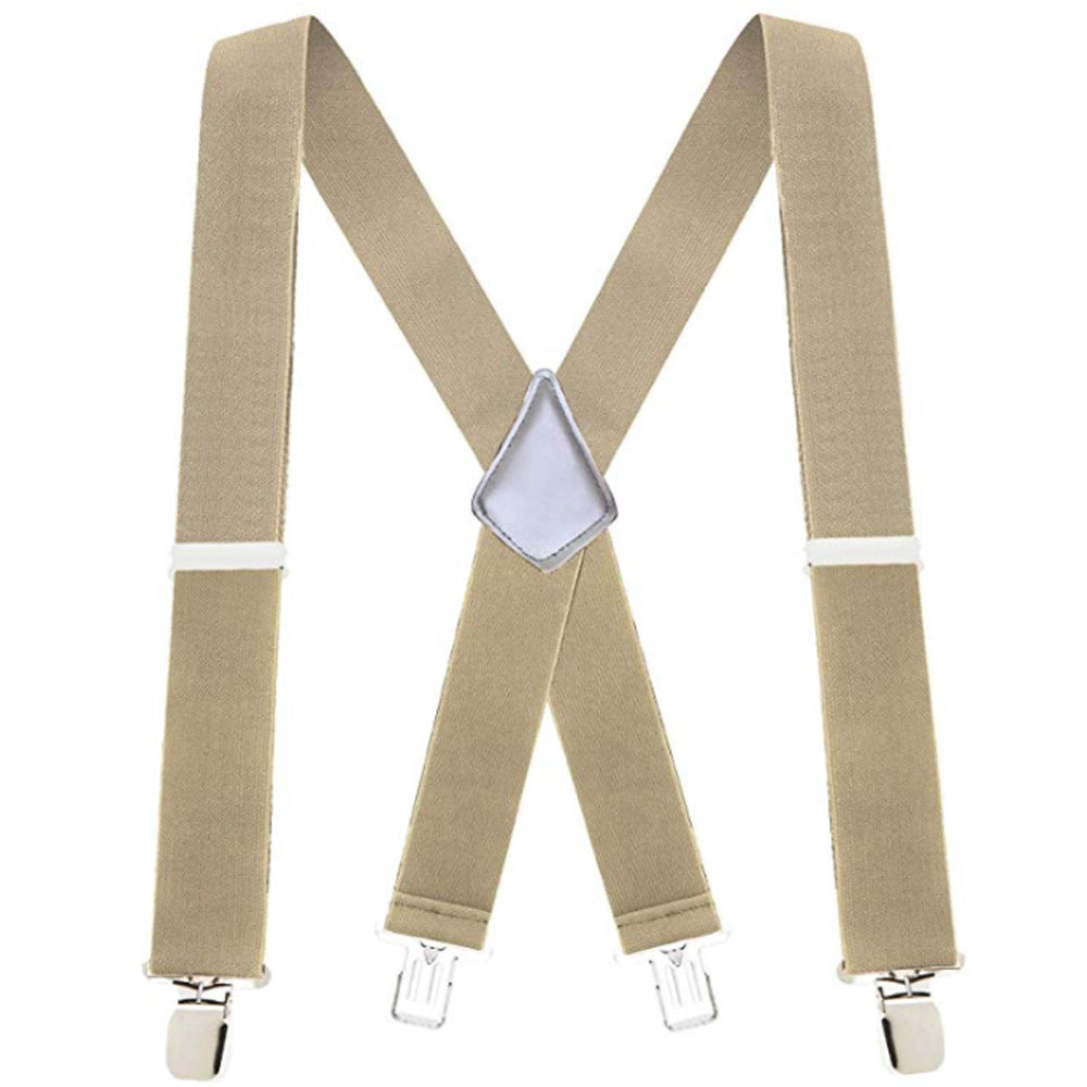 SSHD Men's Suspenders X-Back 2" Wide Adjustable Elastic Heavy Duty Clip Suspenders for Men Women