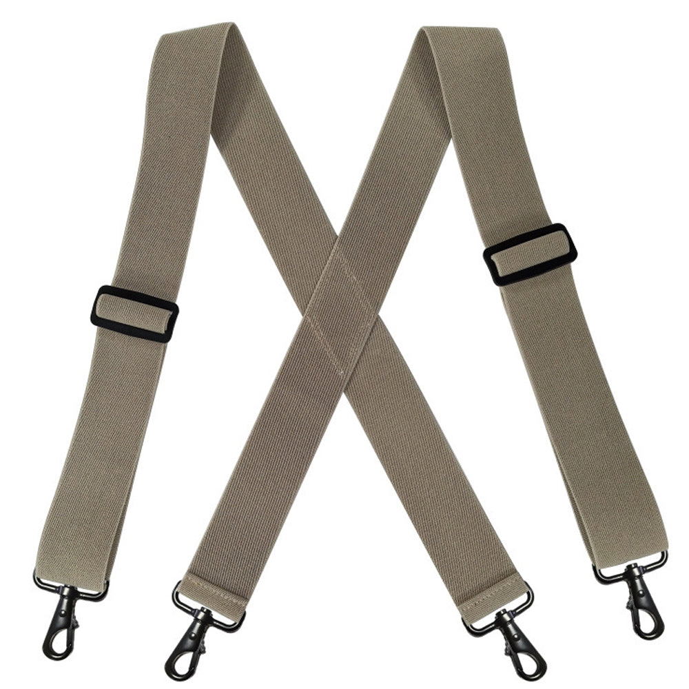 SSDH Suspenders for Men with 4 Metal Swivel Hook Heavy Duty Elastic Adjustable Straps X Shape Vintage Formal Braces