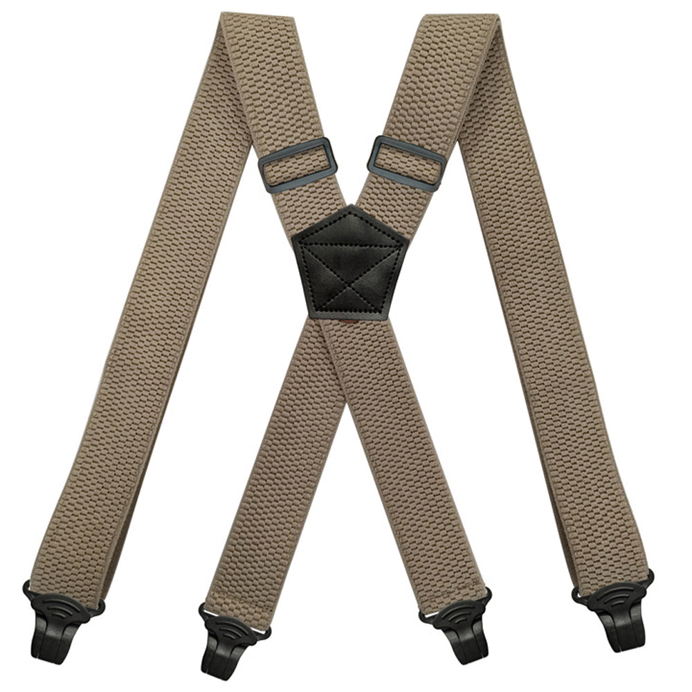 SSDH Mens Suspenders Very Strong 1 1/2" Wide 4 Plastic Clips Heavy Duty Braces X Style Adjustable Suspenders