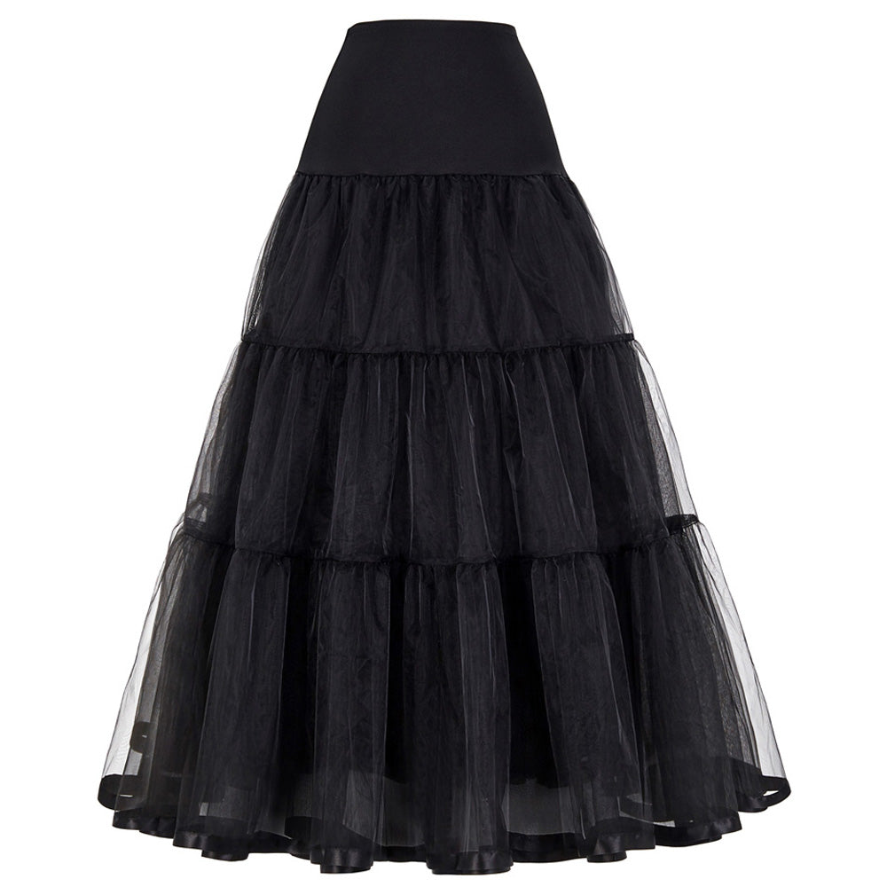 SSDH Long Petticoat Ruffled Crinoline Vintage Wedding Bridal Petticoat for Wedding Dresses Underskirt Rockabilly Tutu