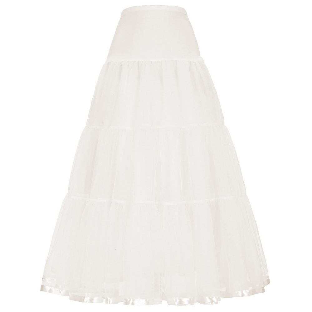 SSDH Long Petticoat Ruffled Crinoline Vintage Wedding Bridal Petticoat for Wedding Dresses Underskirt Rockabilly Tutu