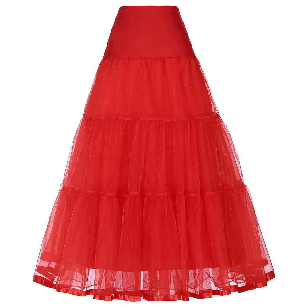 SSDH Long Petticoat Ruffled Crinoline Vintage Wedding Bridal Petticoat for Wedding Dresses Underskirt Rockabilly Tutu