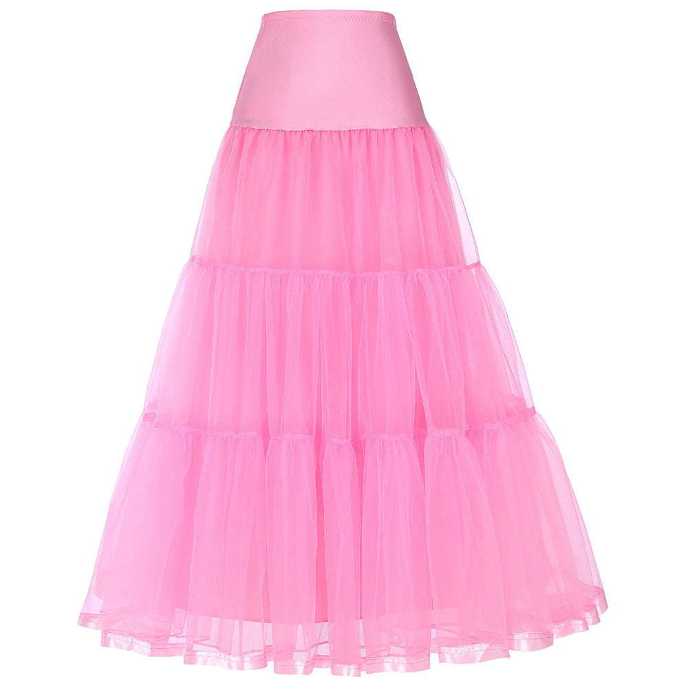 SSDH Long Petticoat Ruffled Crinoline Vintage Wedding Bridal Petticoat for Wedding Dresses Underskirt Rockabilly Tutu