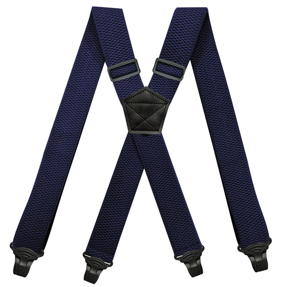 SSDH Mens Suspenders Very Strong 1 1/2" Wide 4 Plastic Clips Heavy Duty Braces X Style Adjustable Suspenders