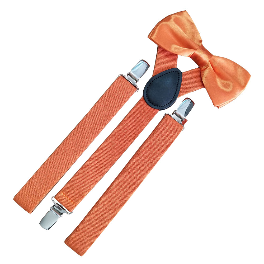 SSDH Mens Suspenders and Bow Adjustable with Strong Clips Elastic Y Back Style Suspender Bowties for Wedding , Formal Events