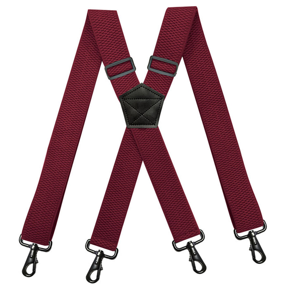 SSDH Suspenders for Men Vintage Heavy Duty 4 Swivel Hook for Belt Loops Adjustable X Back