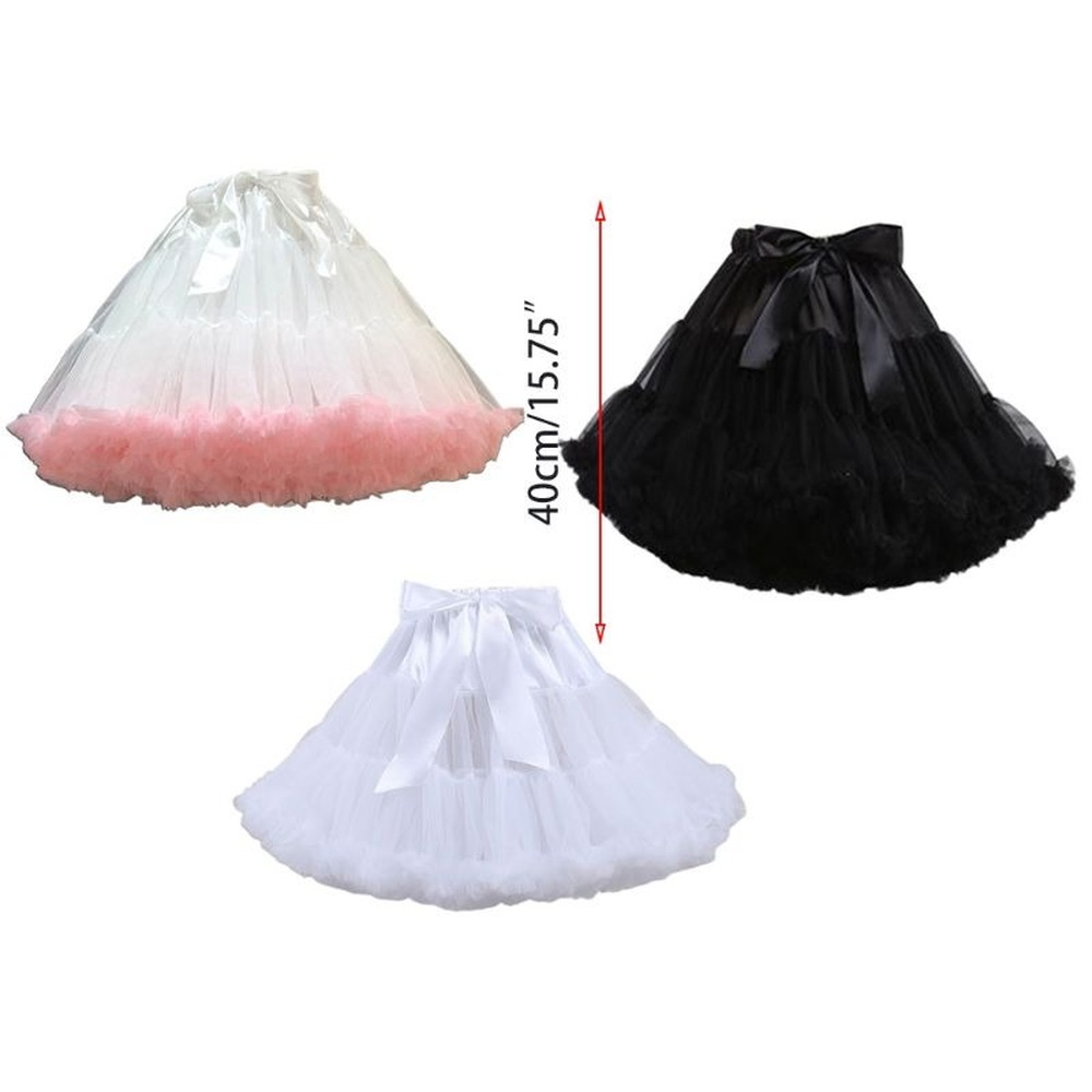 SSDH Lolita Cosplay Petticoat A-Line Puffy Tutu Skirt Layered Tulle Ballet Dance Pettiskirts Big Bowknot Underskirt