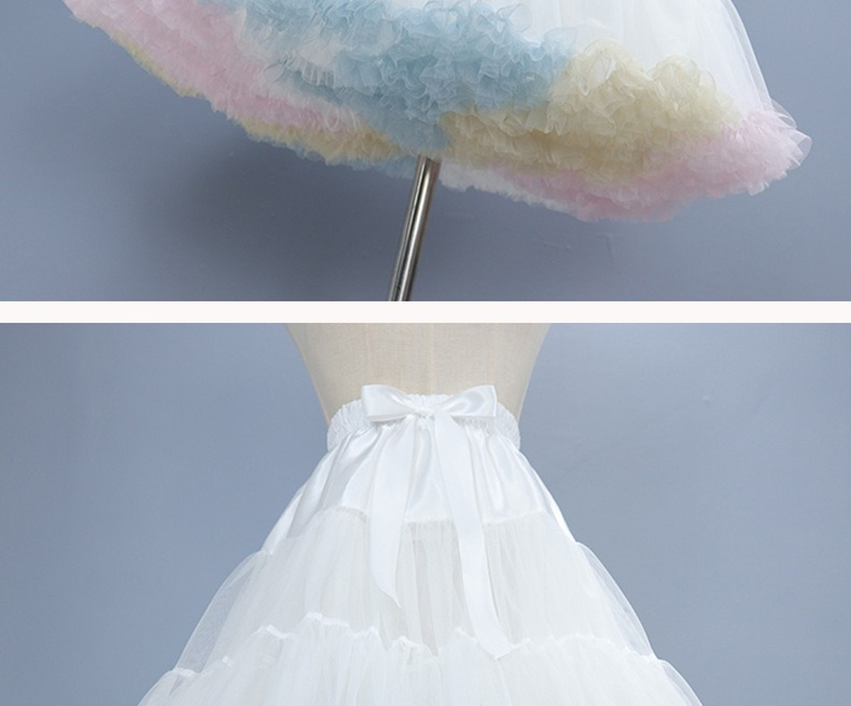 SSDH Adult Rainbow Puffy Tutu Tulle Skirt Princess Ballet Dance Pettiskirts Underskirt for Women