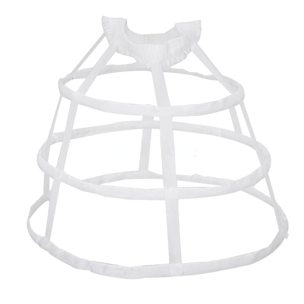SSDH 3 Hoops Pannier Petticoat Hollow Out Birdcage Skirt Wedding Bridal Ruffles Crinoline Slip Underskirt Bustle