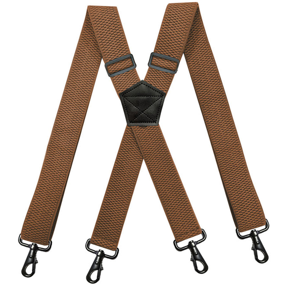 SSDH Suspenders for Men Vintage Heavy Duty 4 Swivel Hook for Belt Loops Adjustable X Back