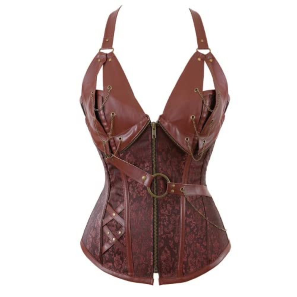 SSDH Fashion Corset Women Leather Uniform Gothic Metal Punk Waist Corset Medieval Court Shapewear