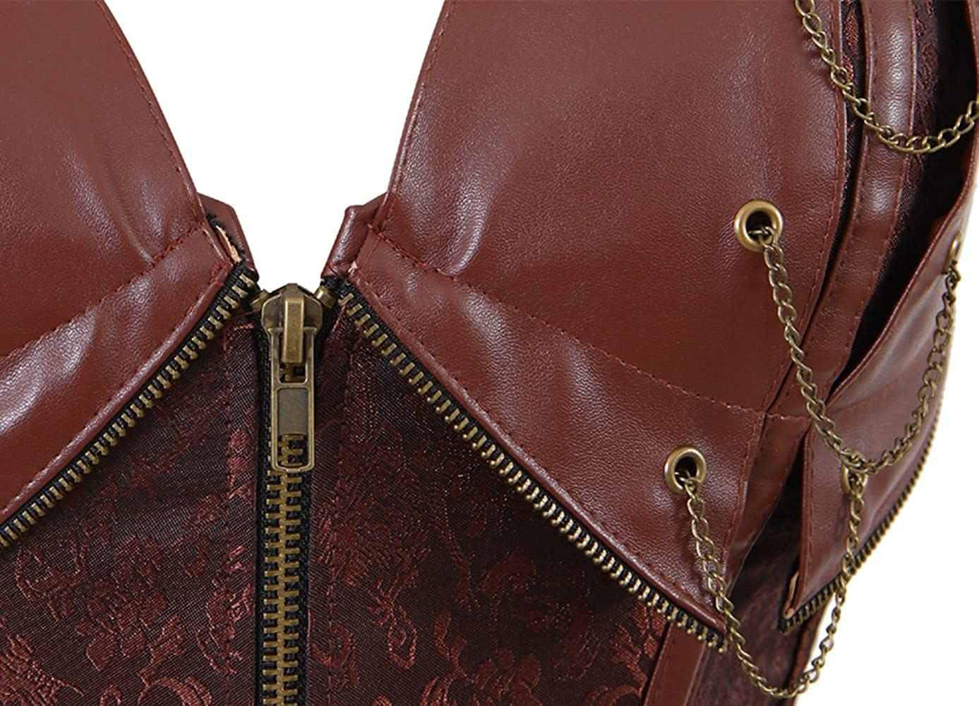 SSDH Fashion Corset Women Leather Uniform Gothic Metal Punk Waist Corset Medieval Court Shapewear