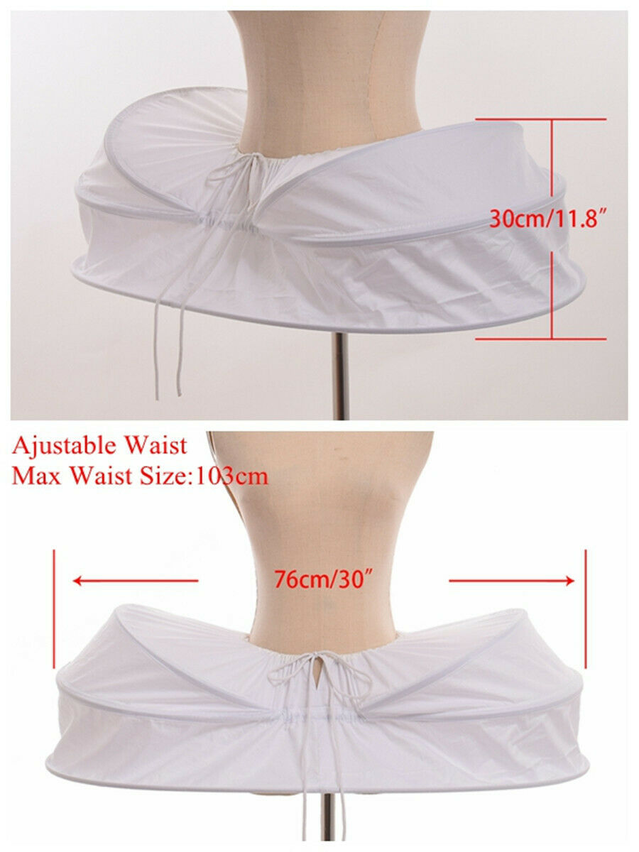 SSDH White Vintage Renaissance Marie Antoinette Hoopskirt Crinoline Party Costume Pannier Petticoat